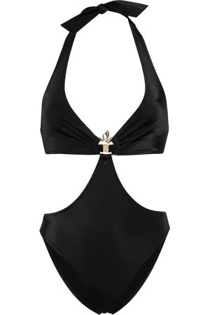 Roberto Cavalli Metallic-snake one-piece