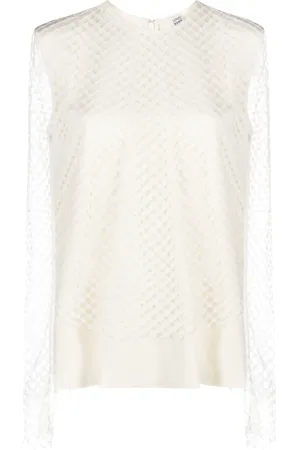 Totême Raw-cut mesh-design longsleeved top