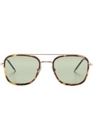 Thom Browne Tortoiseshell-detailed pilot-frame sunglasses