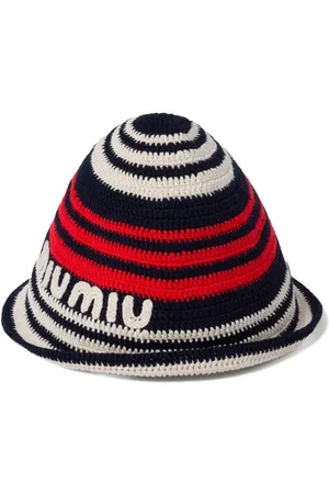 Miu Miu Logo-embroidered crochet bucket hat