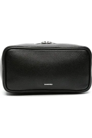 Sandro Logo-print leather wash bag
