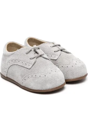Babywalker Brogue-trim suede pre-walkers