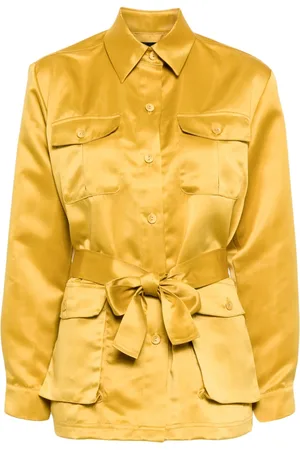 Cynthia Rowley Pleated-back satin safari jacket