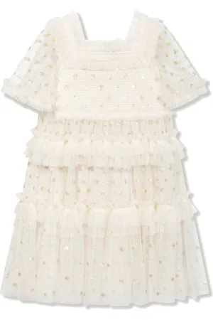 Needle & Thread Polka-dot smocked tulle dress