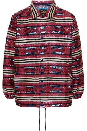 Pins & Needles Patterned-jacquard striped shirt jacket