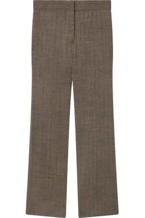 Stella McCartney Pinstriped mélange straight-leg trousers