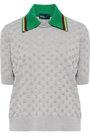 Kolor Geometric knitted polo shirt