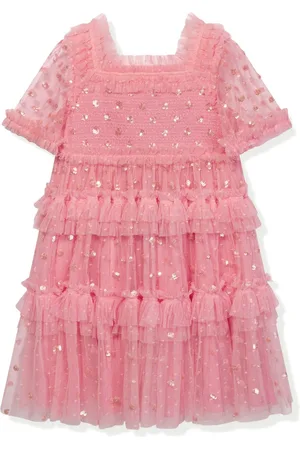 Needle & Thread Polka-dot smocked tulle dress
