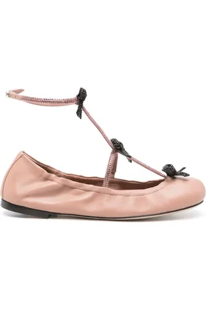 RENE CAOVILLA Caterina leather ballerina shoes