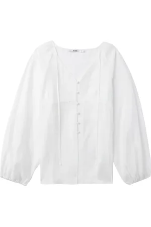B+AB V-neck button-up blouse