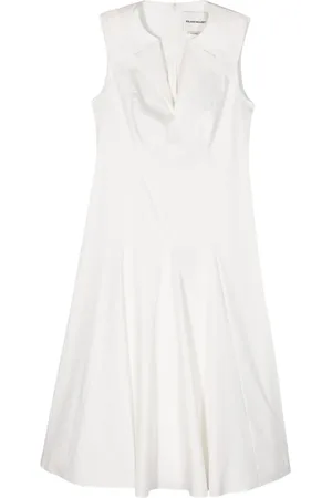 Roland Mouret V-neck cotton midi dress