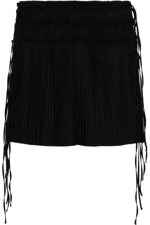 Helmut Lang Strap-detail pleated midi skirt