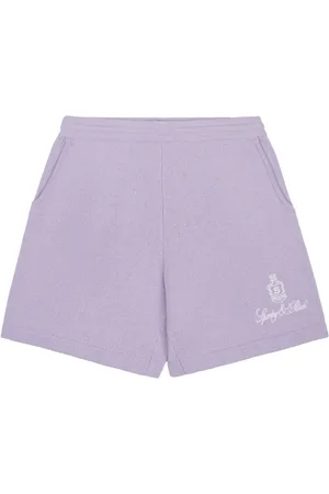 Sporty & Rich Vendome logo-embroidered cashmere shorts