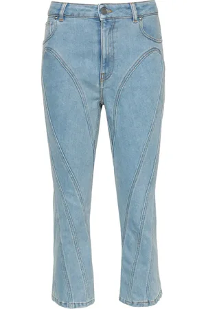 MUGLER High-rise cropped jeans