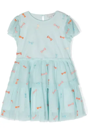 Stella McCartney Bow-embroidered tiered dress
