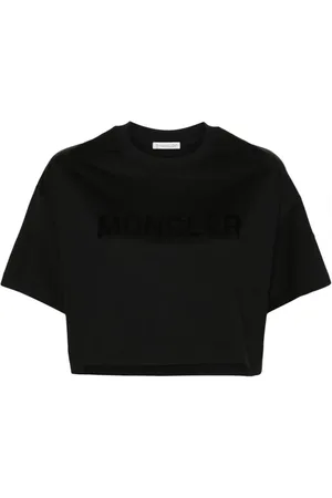 Moncler Sequin-logo cropped T-shirt