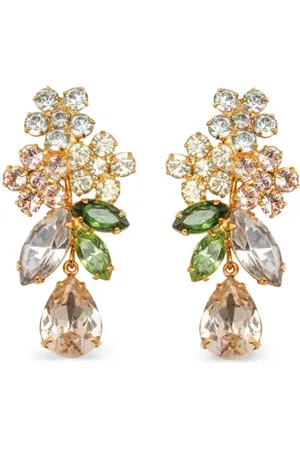 Jennifer Behr 18kt gold plated Bouquet crystal drop earrings