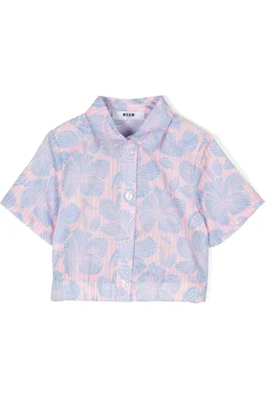 Msgm Floral-print cropped shirt