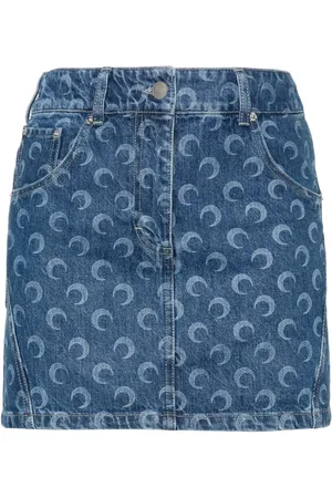 Marine Serre Deadstock denim mini skirt