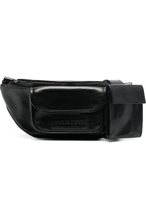 MARTINE ROSE Logo-patch leather belt bag