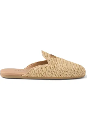 Prada Logo-appliqué interwoven slippers