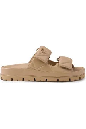 Prada Logo-lettering quilted slides