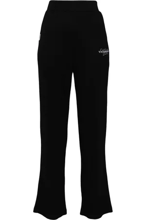 Chocoolate Logo-embroidered flared trousers