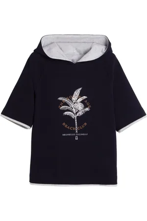 Brunello Cucinelli Short-sleeve cotton hoodie