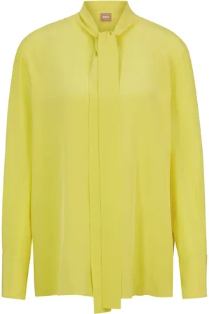 HUGO BOSS Slit-sleeved silk blouse