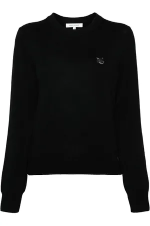 Maison Kitsuné Fox-appliqué wool jumper