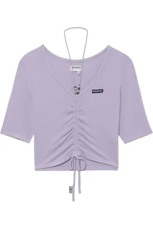 Musium Div. Gathered V-neck T-shirt