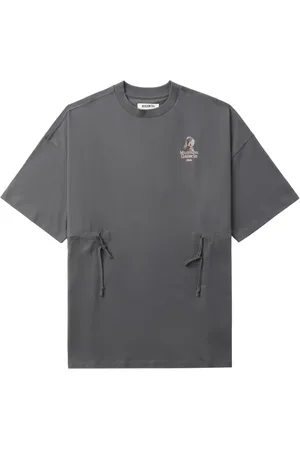 Musium Div. Drawstring-waist embroidered T-shirt