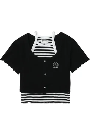 Musium Div. Layered ribbed-knit T-shirt