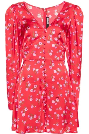 ROTATE Floral-print V-neck minidress