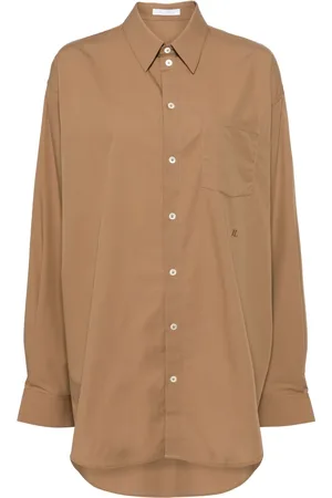 Helmut Lang Logo-embroidered cotton shirt