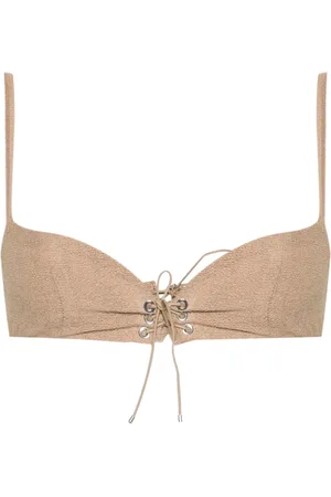Ludovic De Saint Sernin Lace-up fishnet bra top