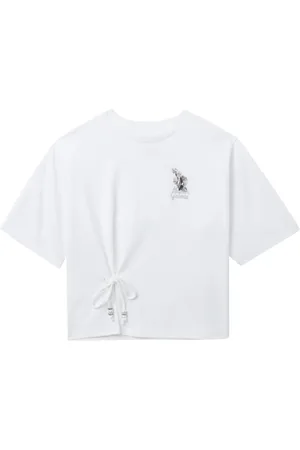 Musium Div. Tie-embellished cotton T-shirt