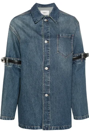 COPERNI Belted-sleeves denim shirt
