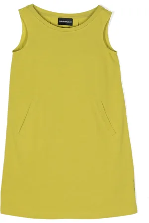 Emporio Armani Pleated cotton flared dress