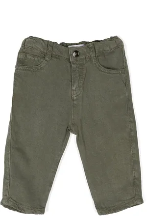 Emporio Armani Logo-plaque mid-rise tapered jeans