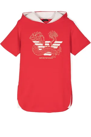 Emporio Armani Dragon-embroidered jersey minidress