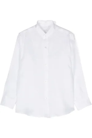 Mariella Ferrari Band-collar slub shirt