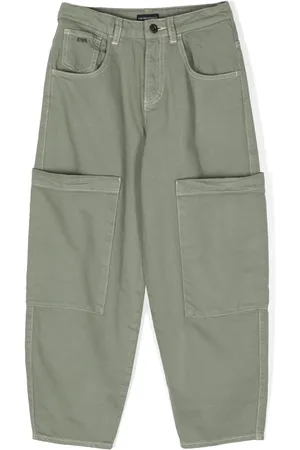 Emporio Armani Logo-plaque cotton trousers
