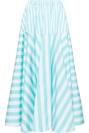 Patou Striped cotton maxi skirt