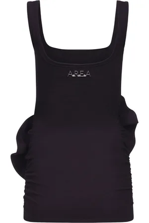 AREA Ruffled flower-appliqu?? mini dress