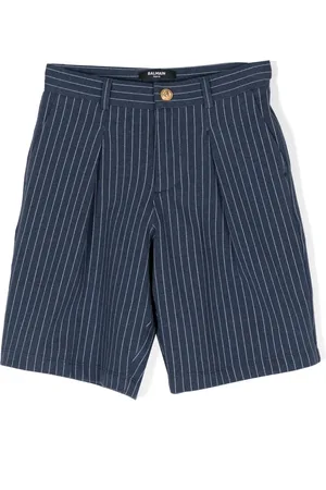 Balmain Striped pleated tailored shorts