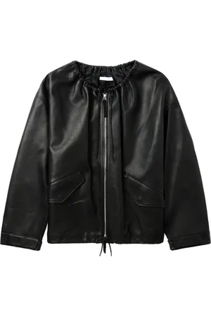 Helmut Lang Drawstring-neck leather jacket