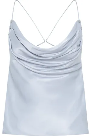 DION LEE Rivet cowl-neck top