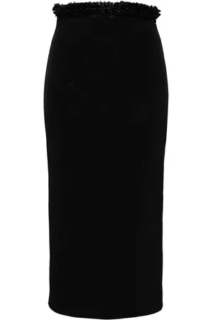 Mach & Mach Ruffle-trim pencil skirt
