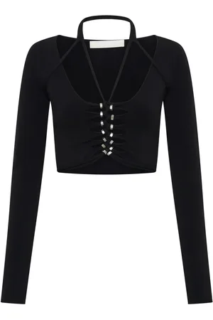 DION LEE Cut-out halterneck crop top